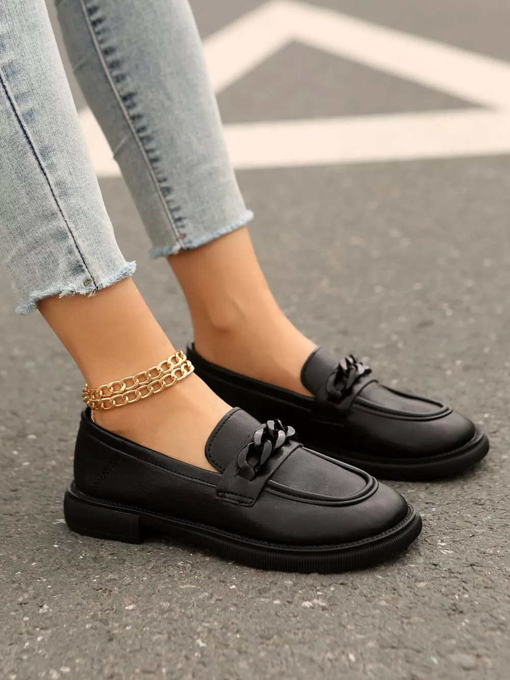 Round Toe Flats Loafers, image 4