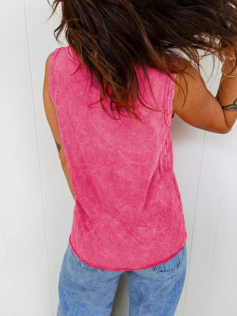 Mineral Wash V Neck Tank Top, image 8