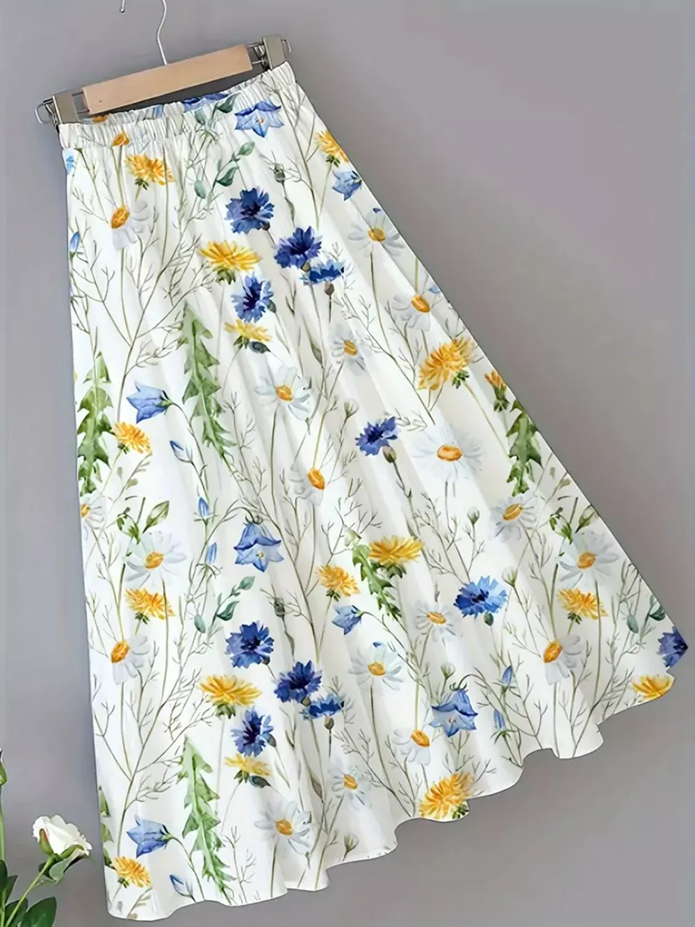 Printed Elastic Waist Skirt, image 10