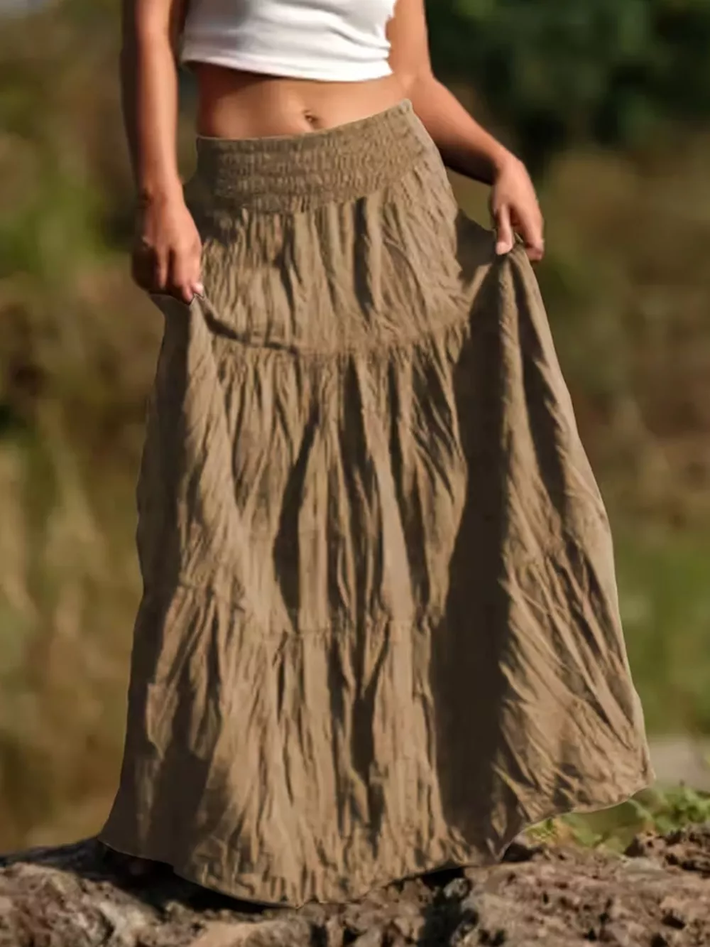 Tiered Maxi Skirt, image 14
