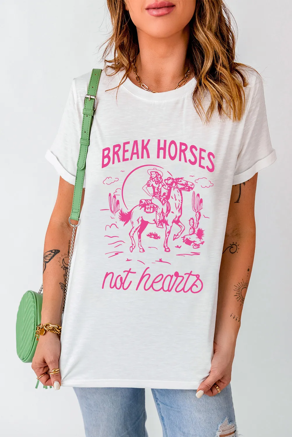 Graphic Round Neck Short Sleeve T-Shirt, image 4