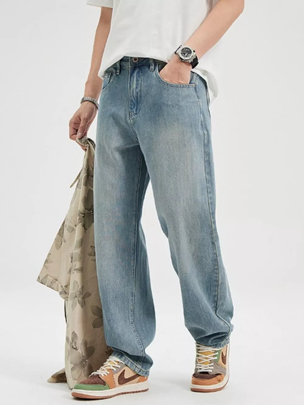Men's Wash Relaxed Fit Jeans, image 2