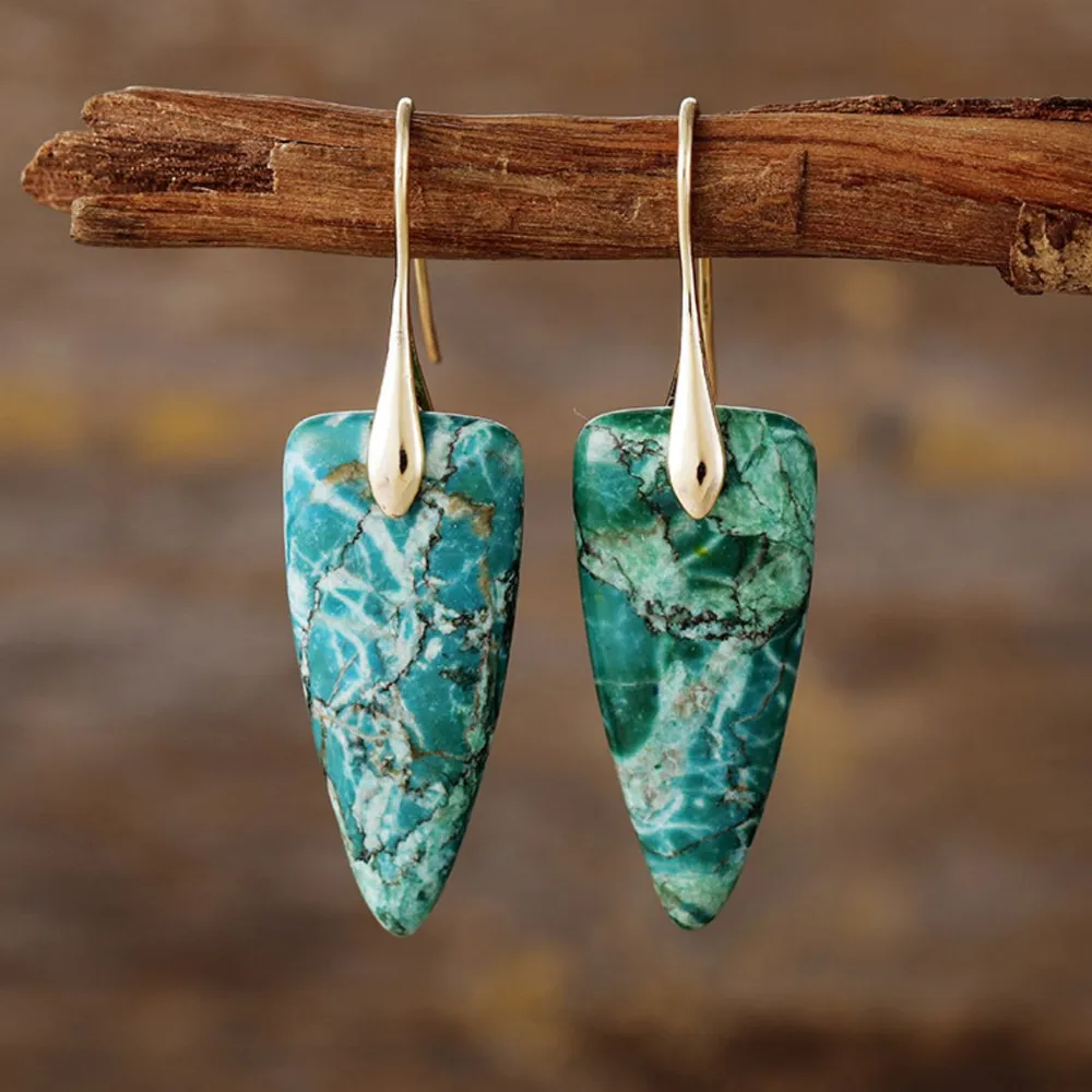 Natural Stone Geometric Shape Earrings, image 4
