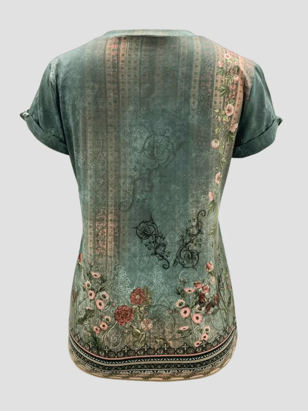 Printed Round Neck Short Sleeve T-Shirt, image 11