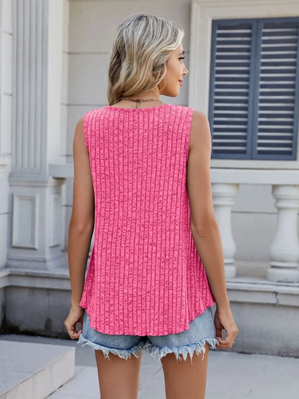 Ribbed Round Neck Tank, image 3