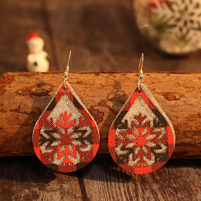 PU Leather Teardrop Shape Earrings, image 3