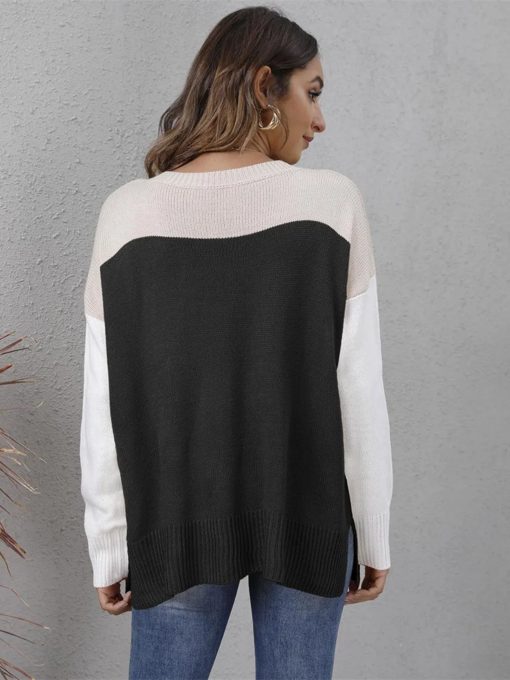 Color Block Round Neck Sweater, image 16