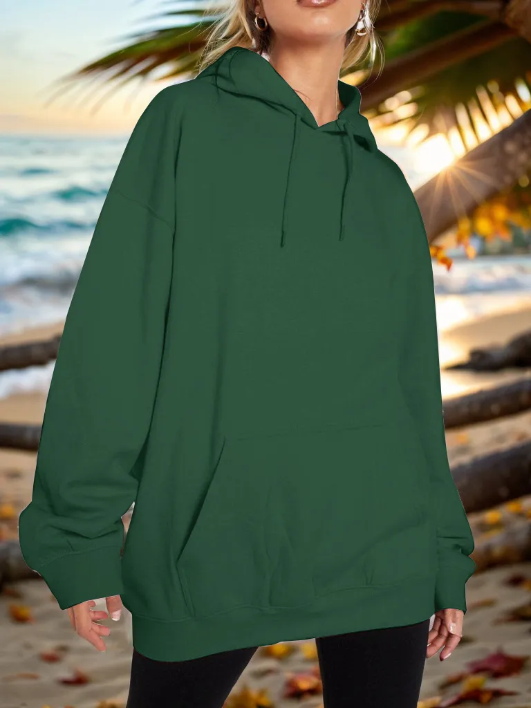 Drawstring Dropped Shoulder Hoodie, image 33