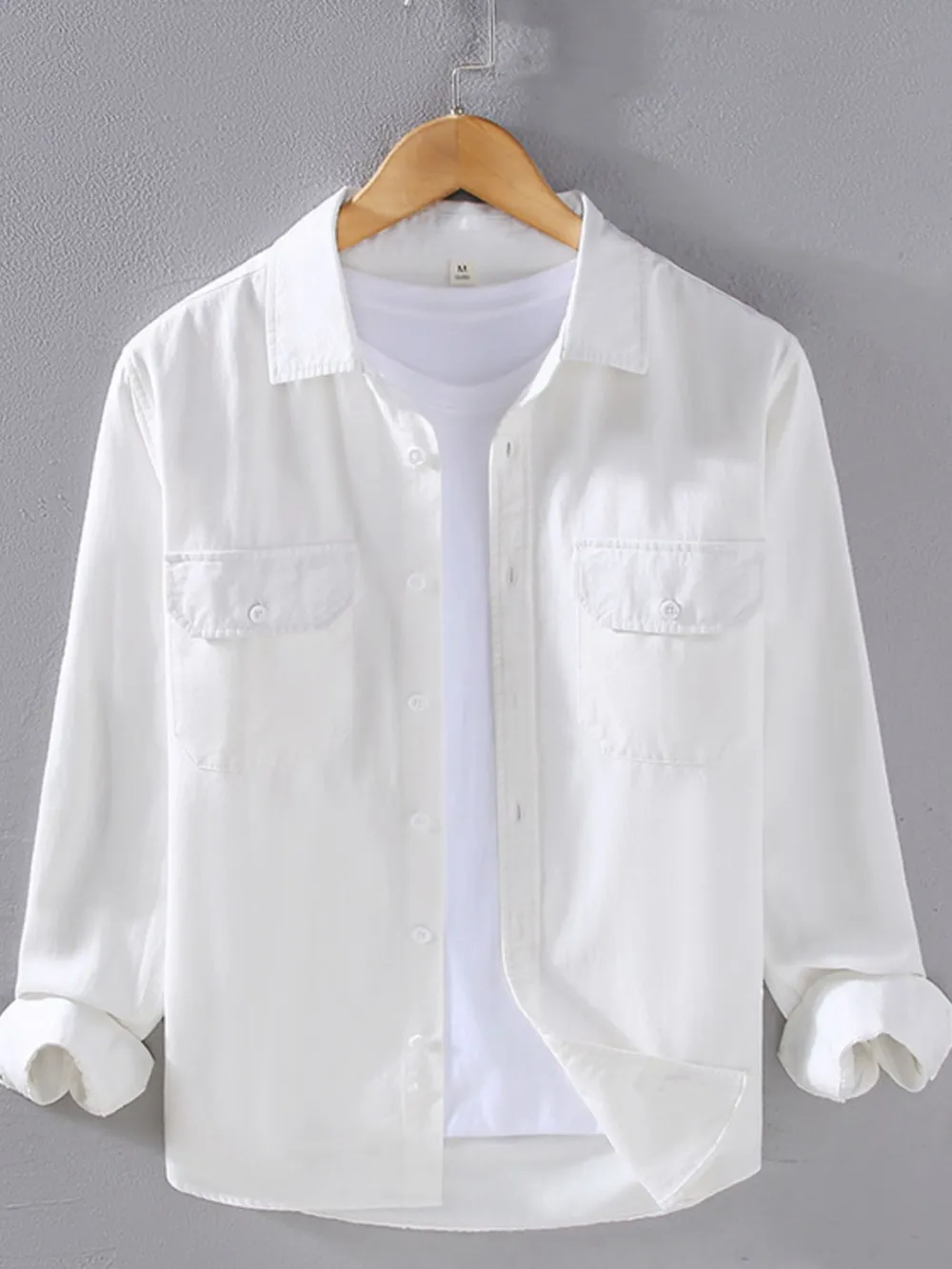 Men's Plus Size Button Up Long Sleeve Shirt, image 6