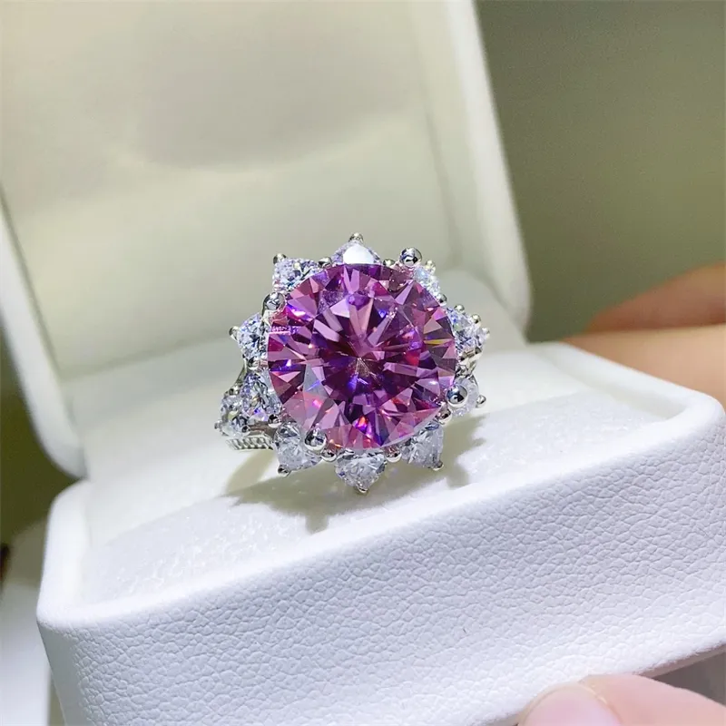 10 Carat Moissanite Zircon 925 Sterling Silver Ring, image 4
