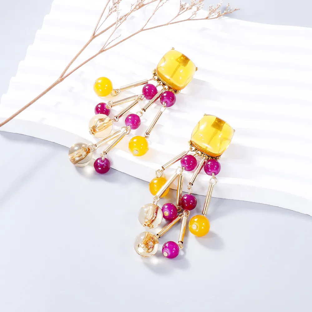 Acrylic Bead Dangle Earrings, image 5