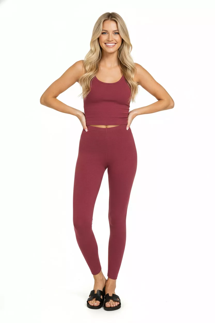 Premium Cotton Full Length Leggings, image 2