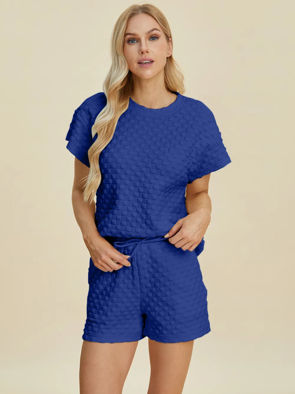 Full Size Texture T-Shirt and Shorts Set, image 26