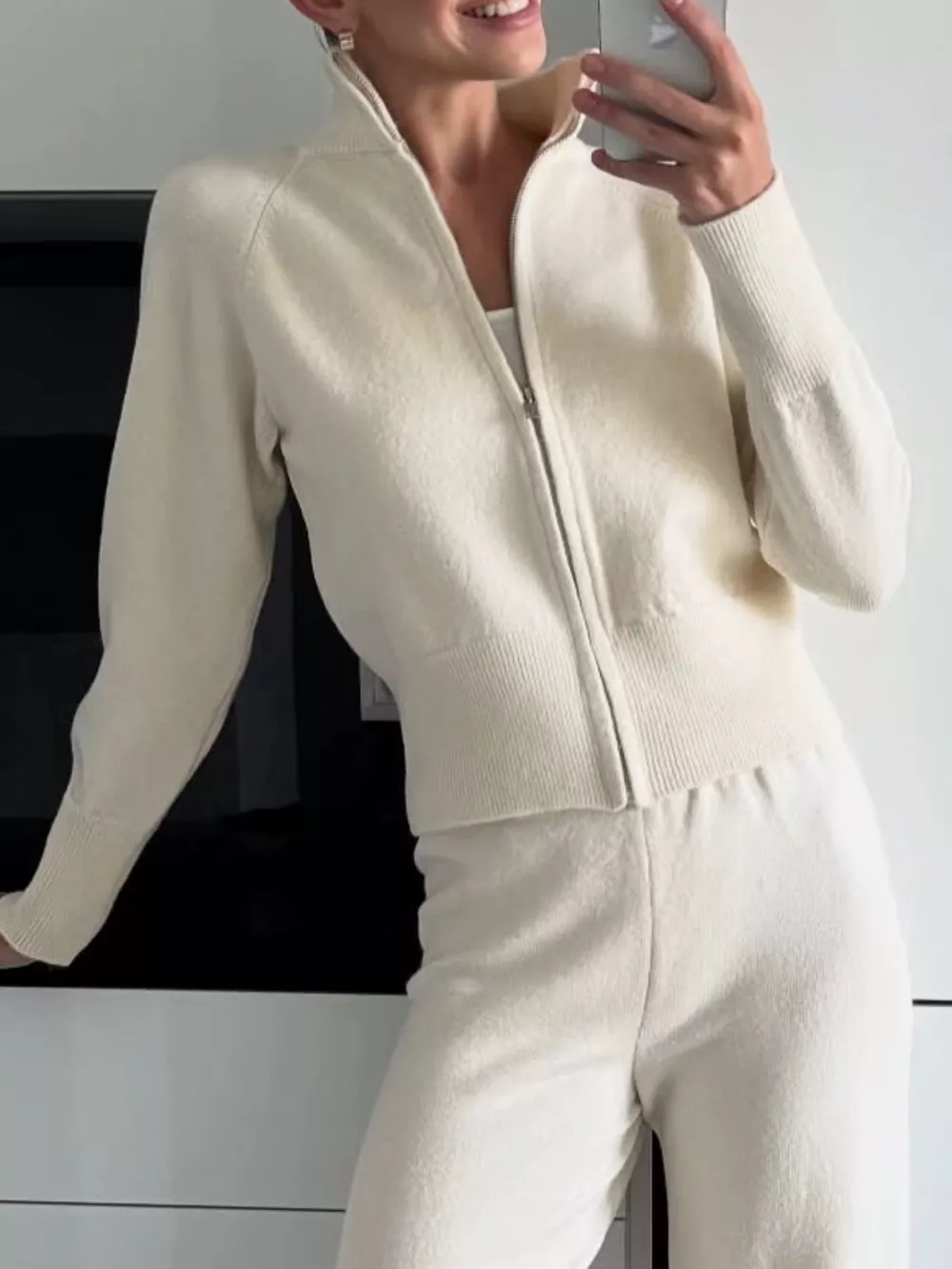 Zip Up Outerwear and Wide Leg Pants Set, image 20