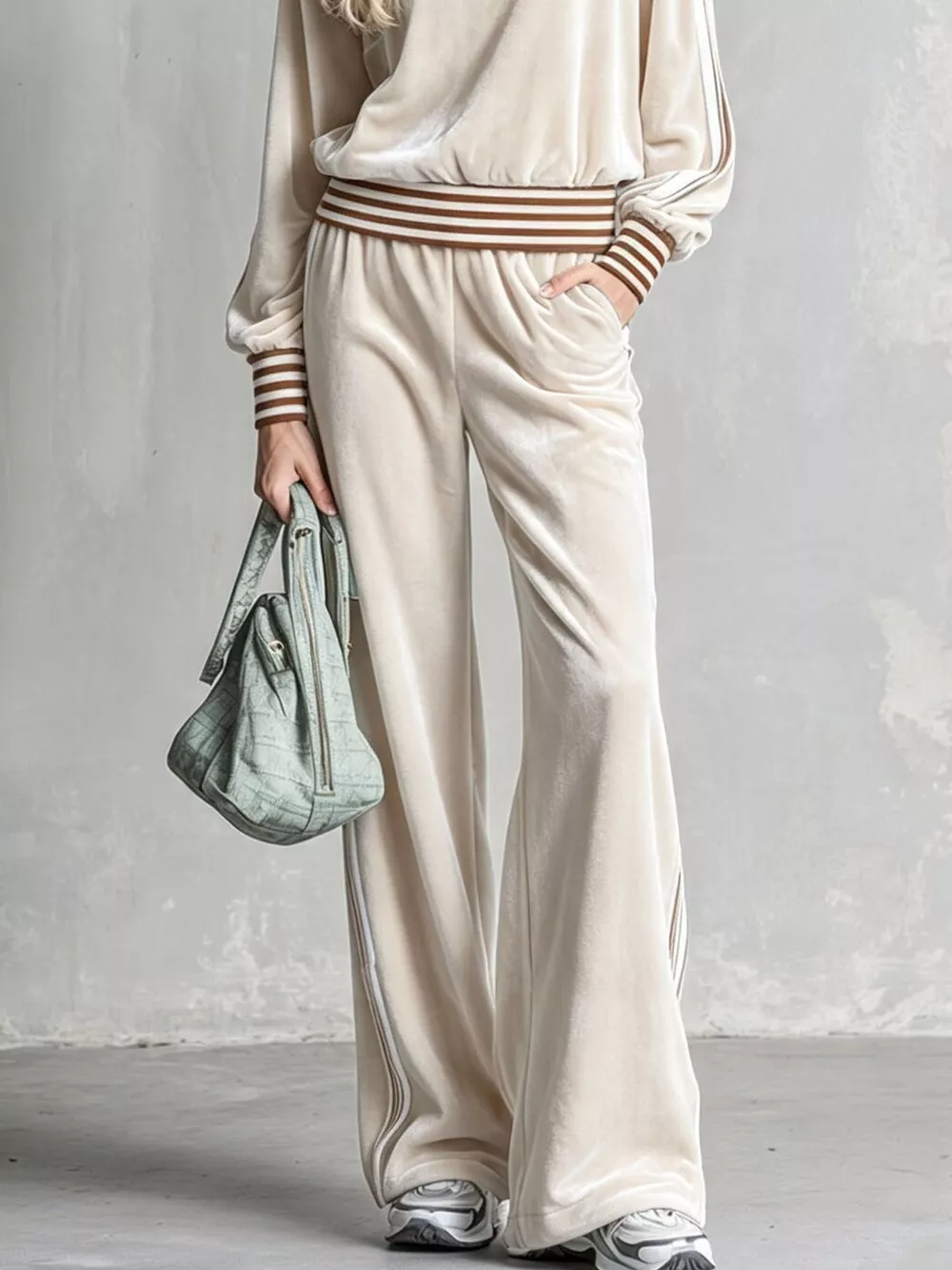 Striped Half Zip Top and Pants Set, image 6