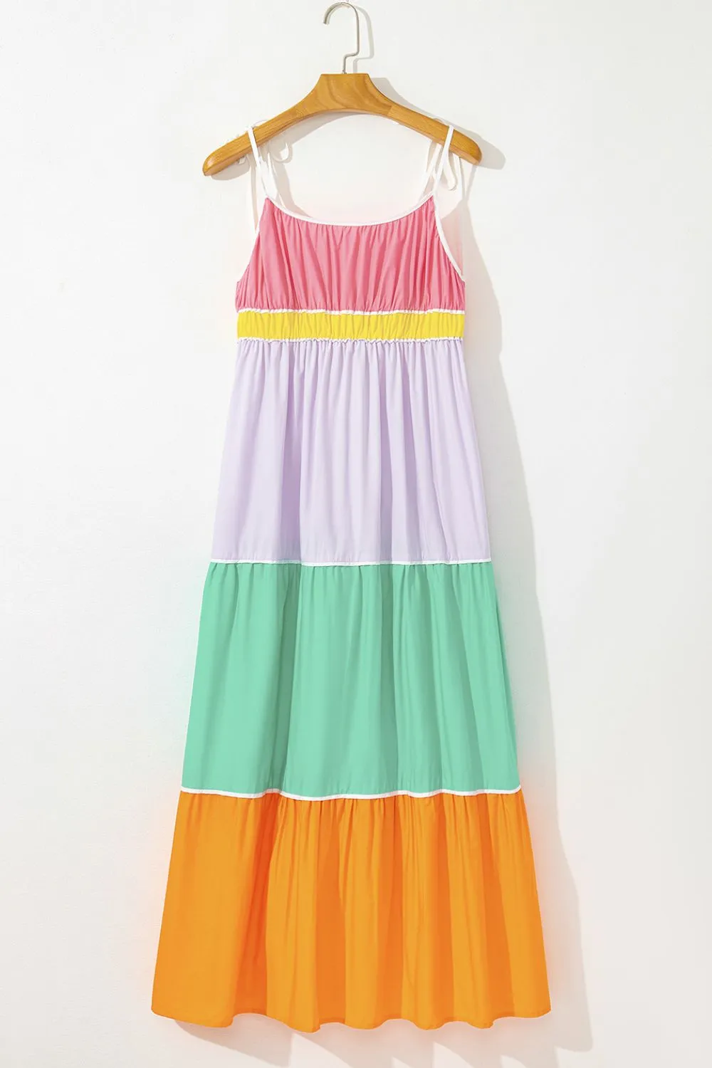 Color Block Flowy Tiered Maxi Dress with Pockets, image 6