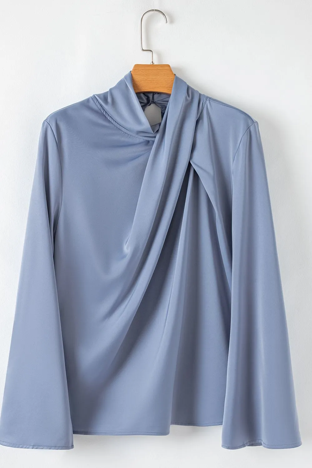 Cutout Turtleneck Long Sleeve Blouse, image 7