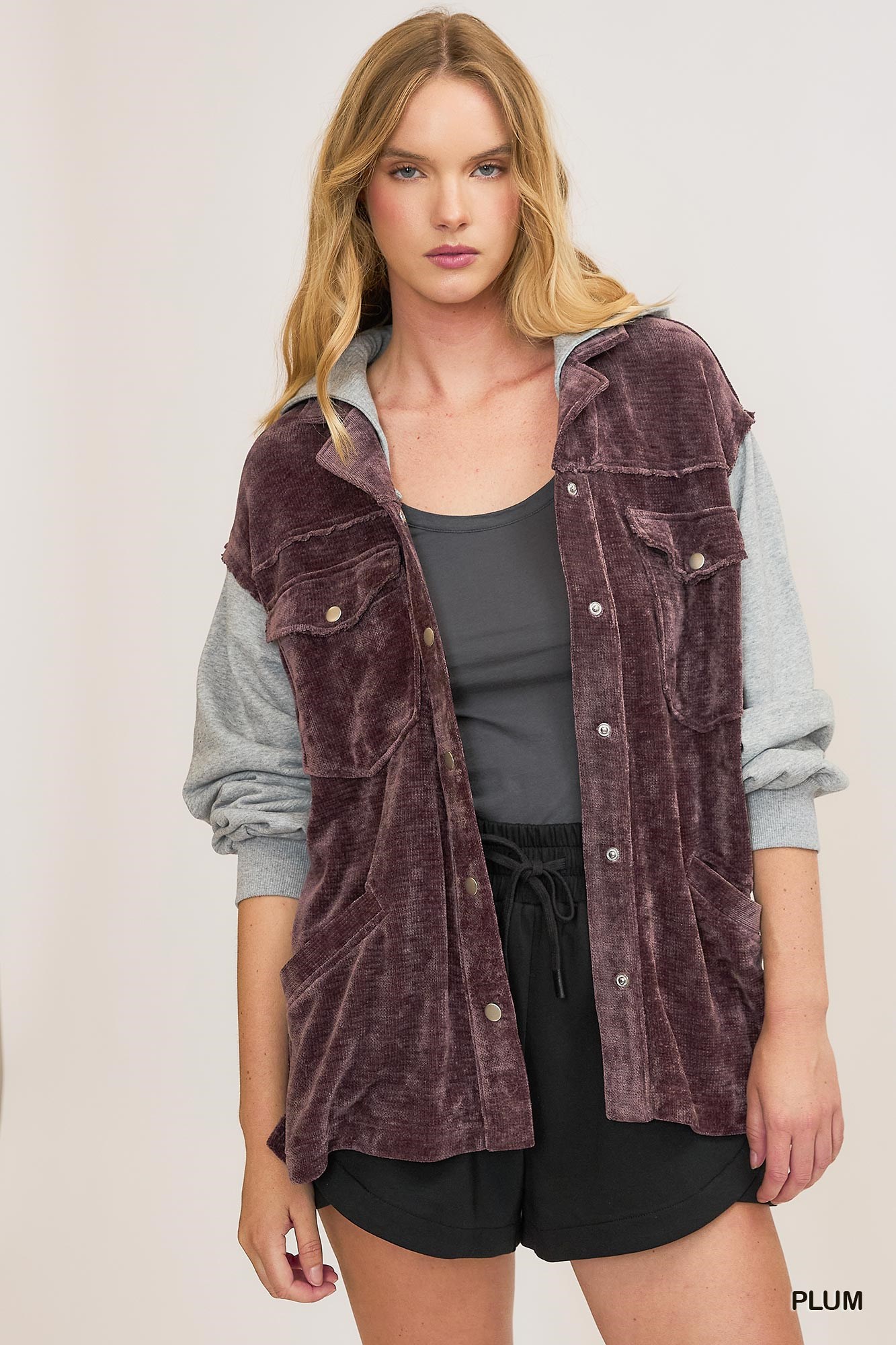 Contrast Hooded Chenille Jacket, image 2