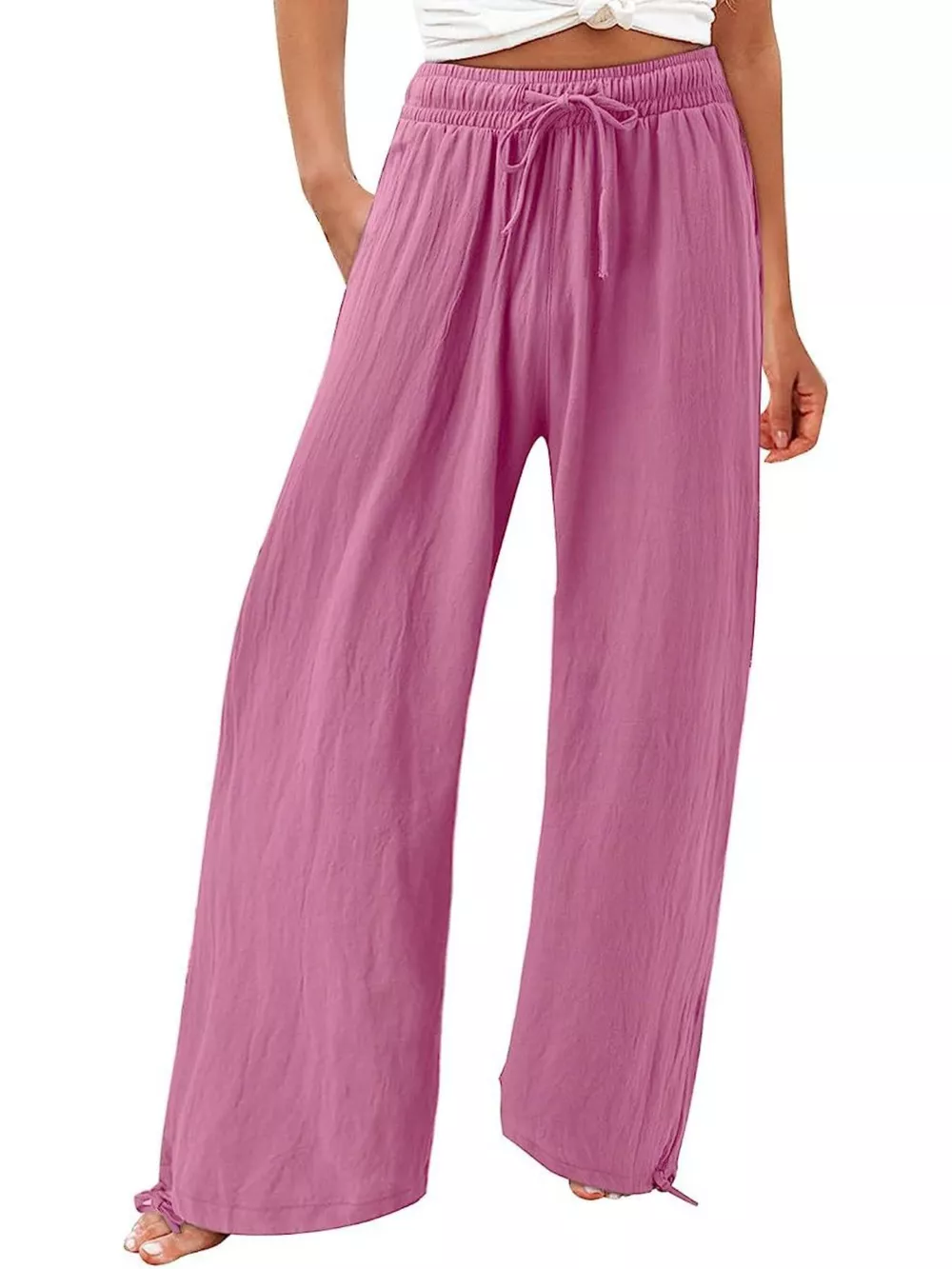 Full Size Wide Leg Pants with Drawstring Waist Plus Size, image 17