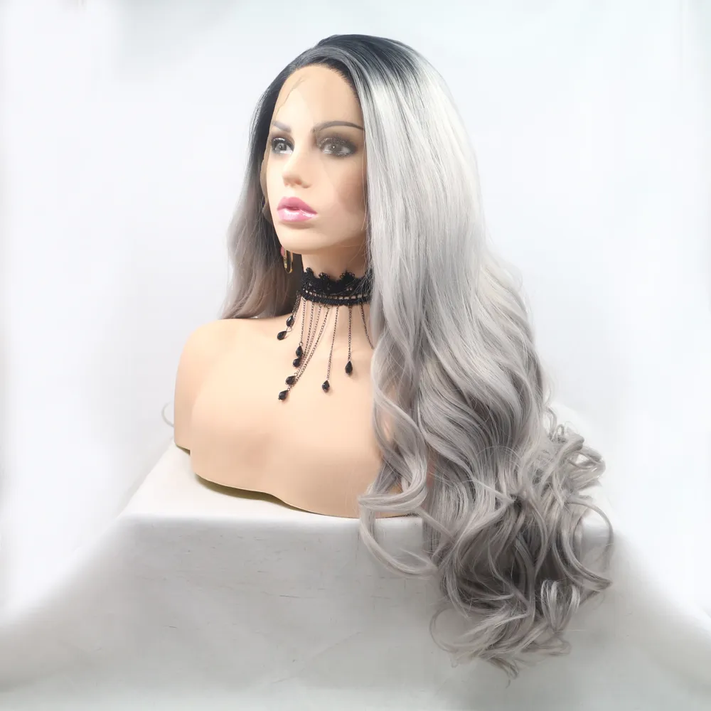 13*3" Lace Front Wigs Synthetic Long Wavy 24" 130% Density, image 4