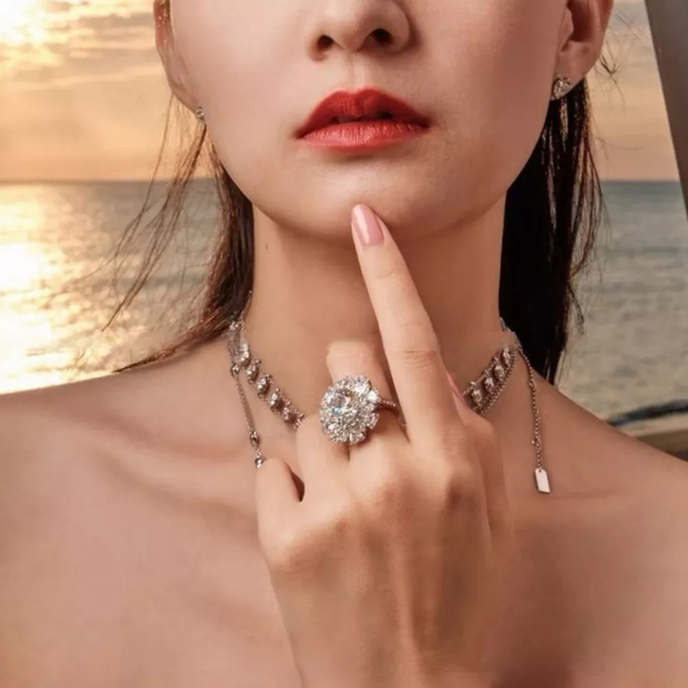5 Carat 925 Sterling Silver Moissanite Ring, image 2
