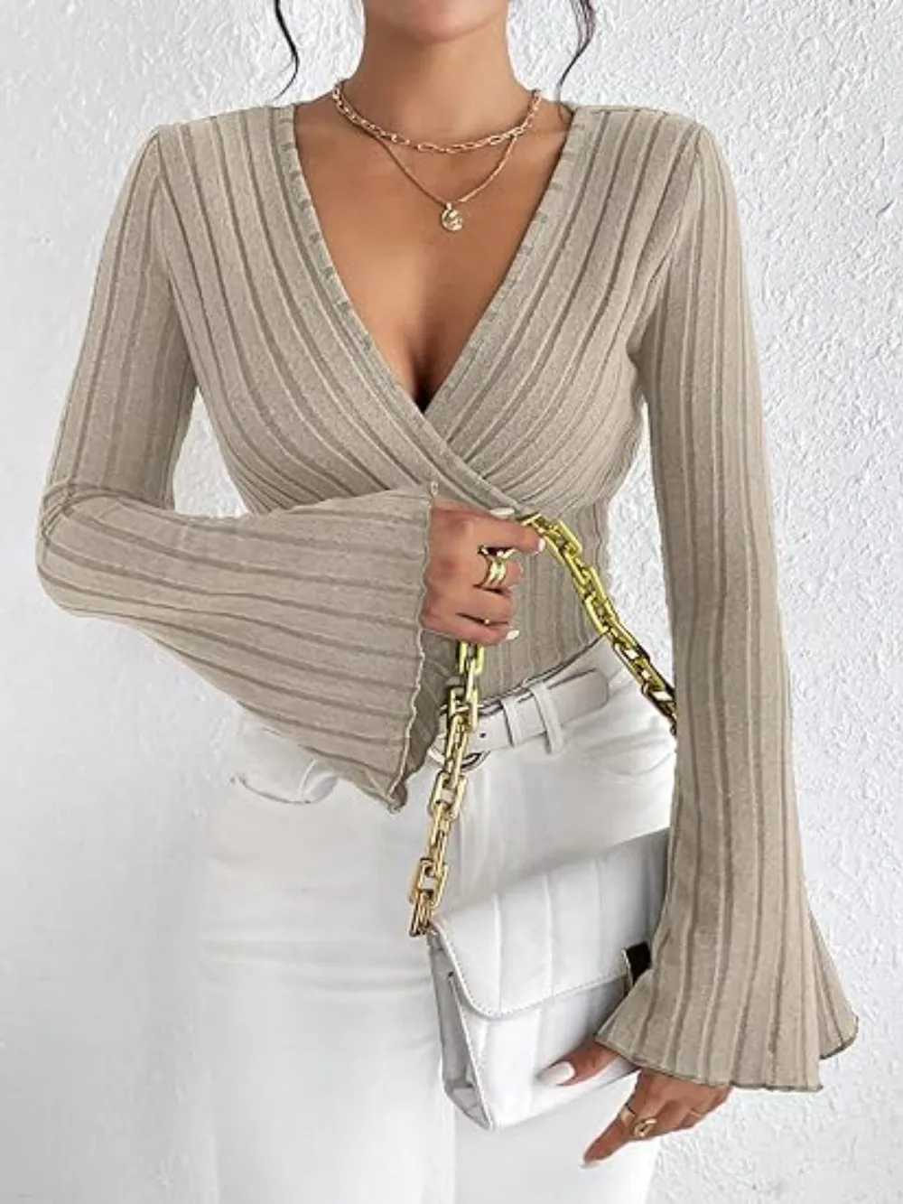 Ribbed Flare Sleeve Top, image 16