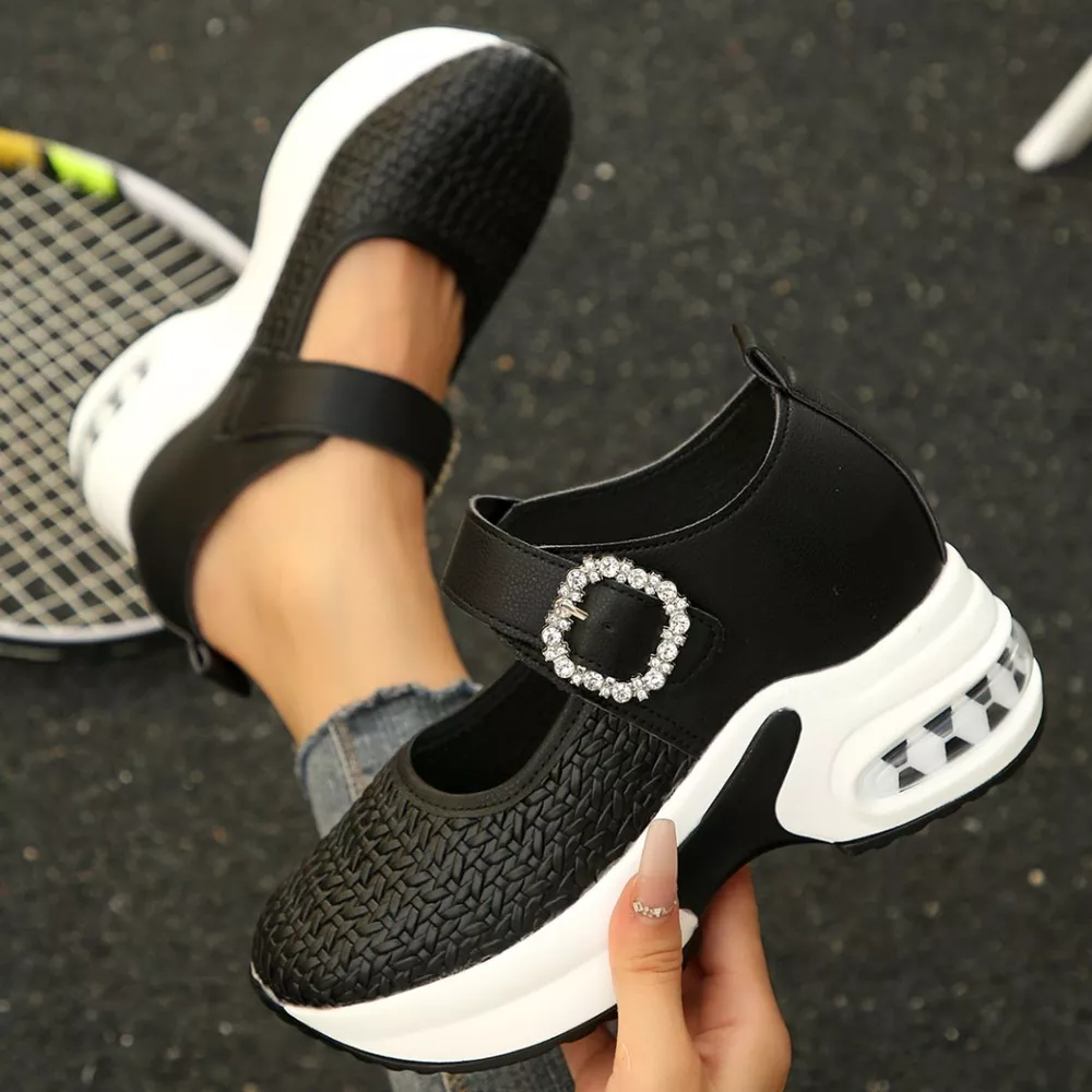 Rhinestone Embellished Woven Shoes, image 3