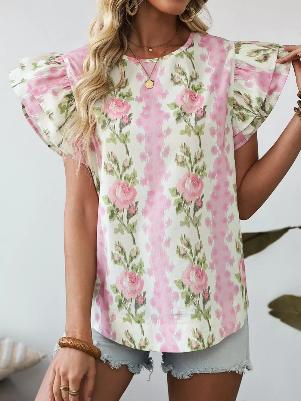 Floral Ruffle Sleeve Blouse, image 12