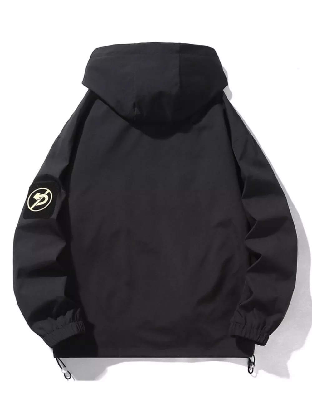Men's Plus Size Drawstring Zip Up Hooded Jacket, image 3