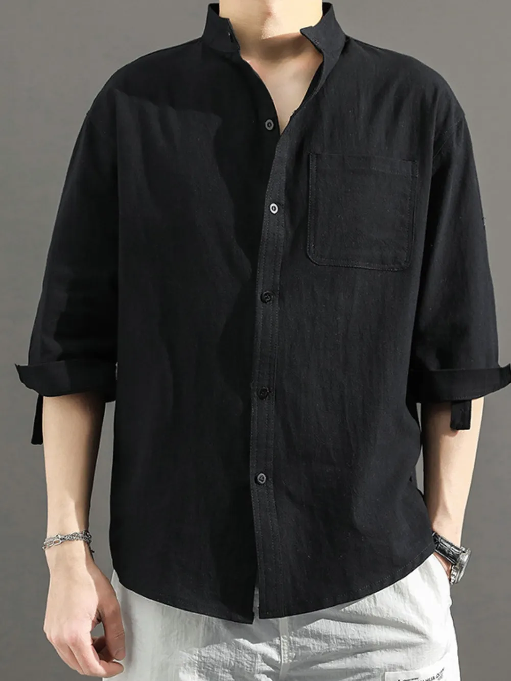 Men's Plus Size Casual Button Up Shirt, image 5