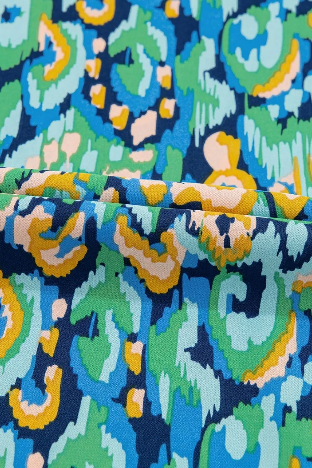 Abstract Print V Neck Half Sleeve Loose Fit Blouse, image 15