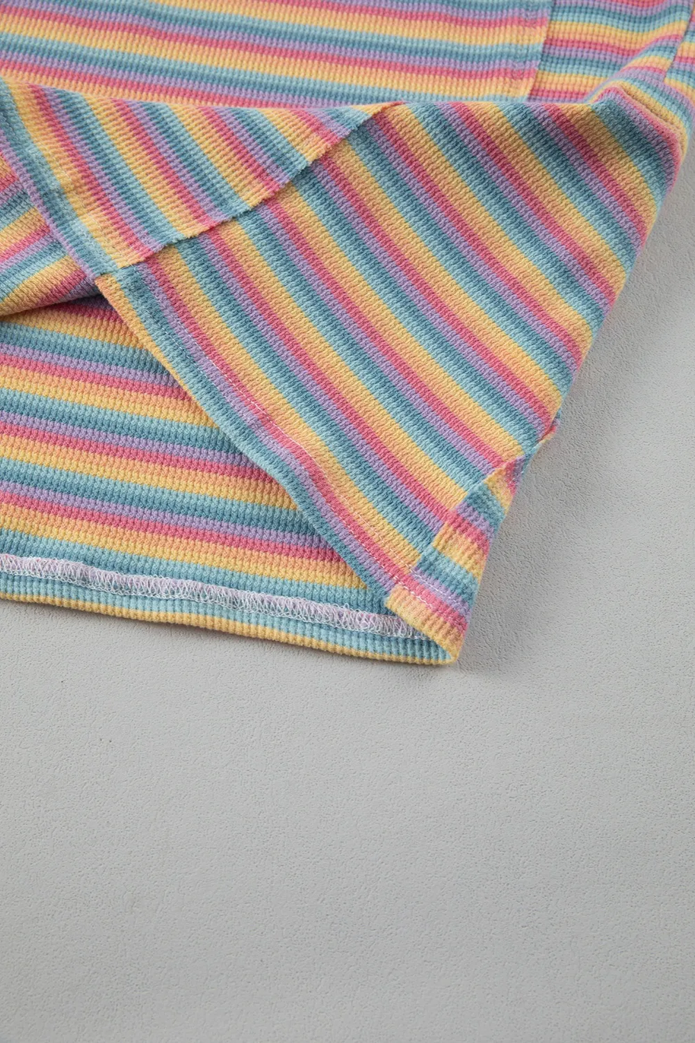 Striped Round Neck Top and Shorts Set, image 8