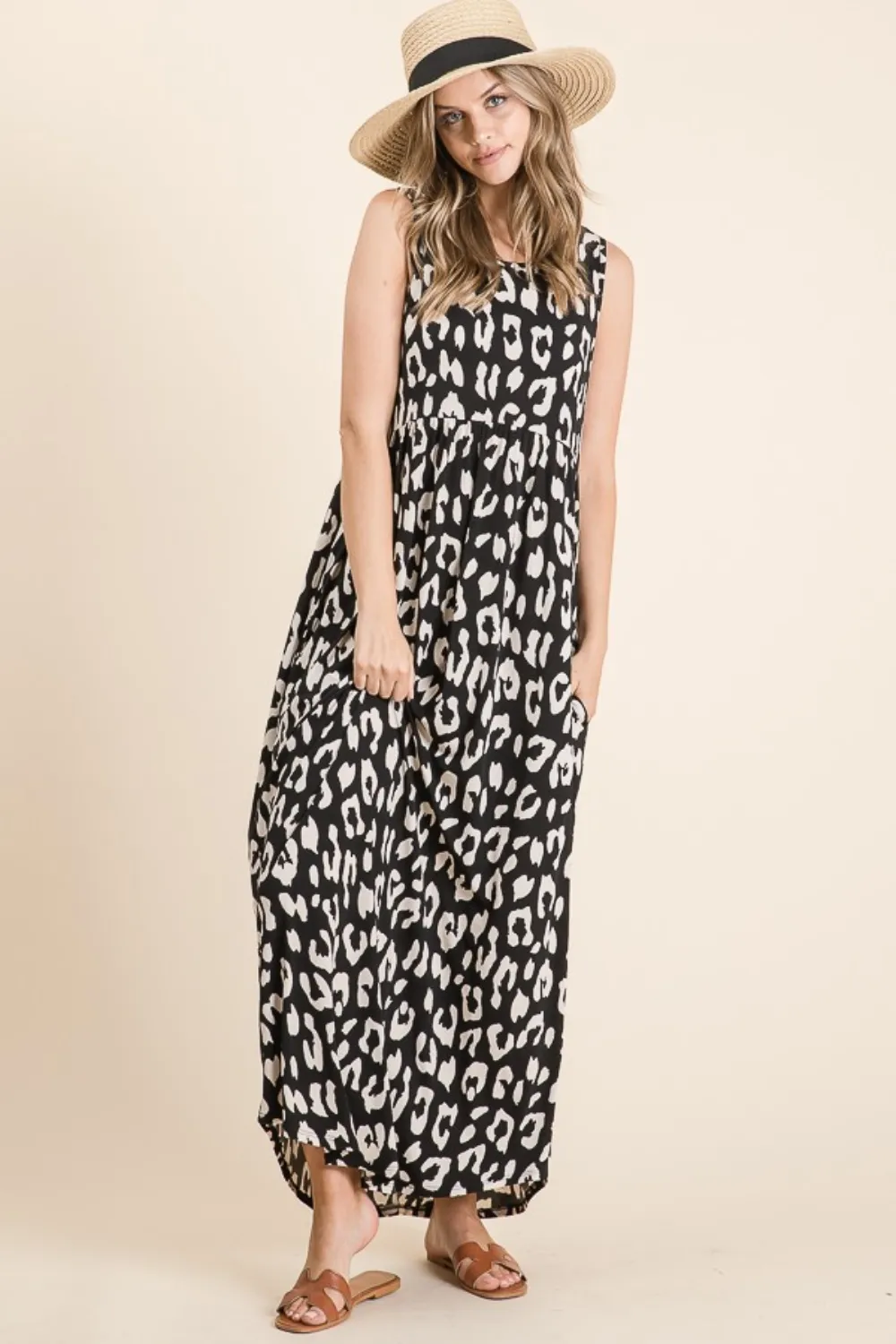 Leopard Maxi Dress with Pockets, image 5