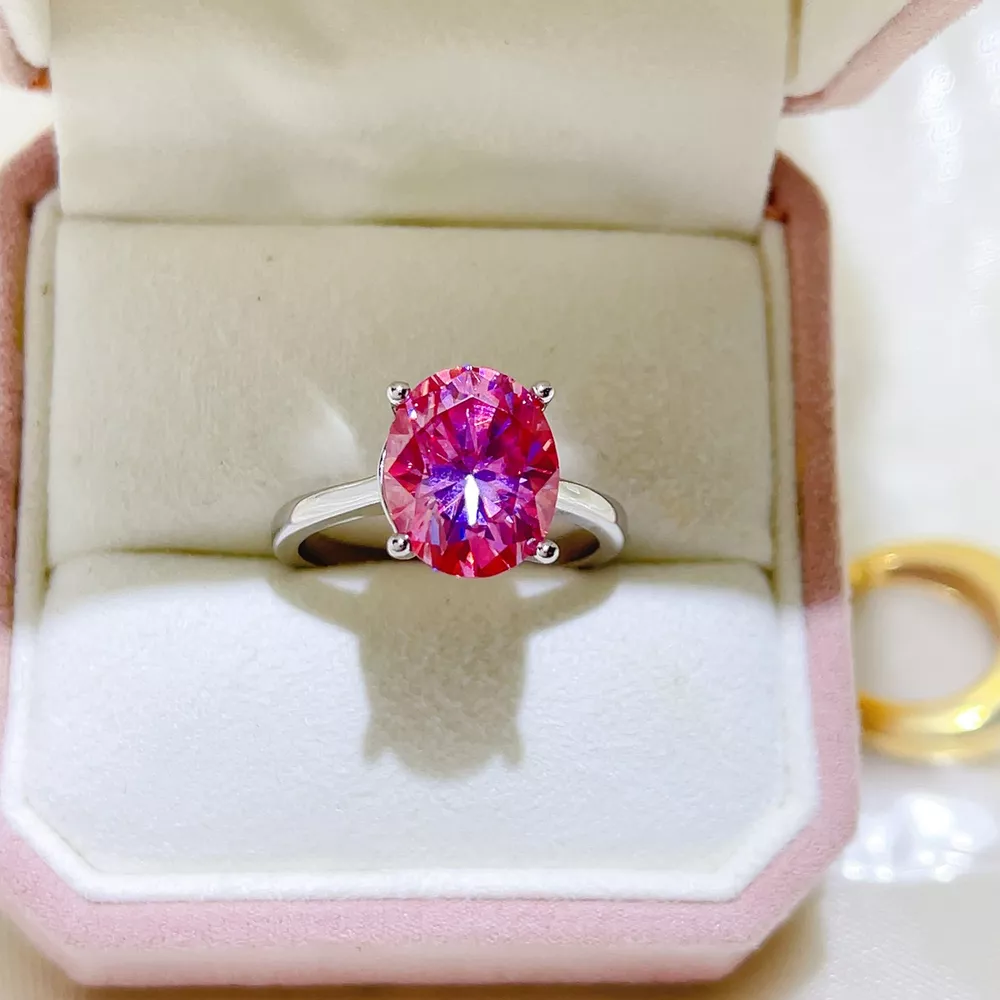 5 Carat 925 Sterling Silver Moissanite Ring, image 2