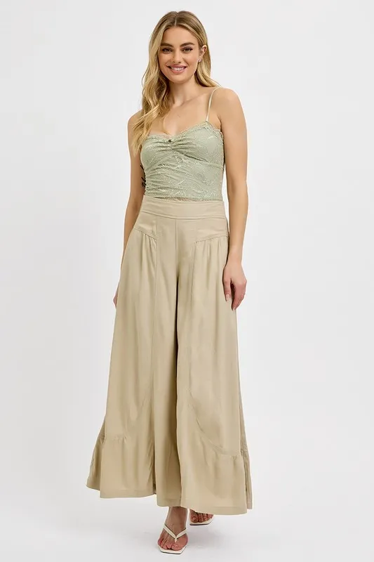 Shirring Detail Wide Leg Pants, image 7