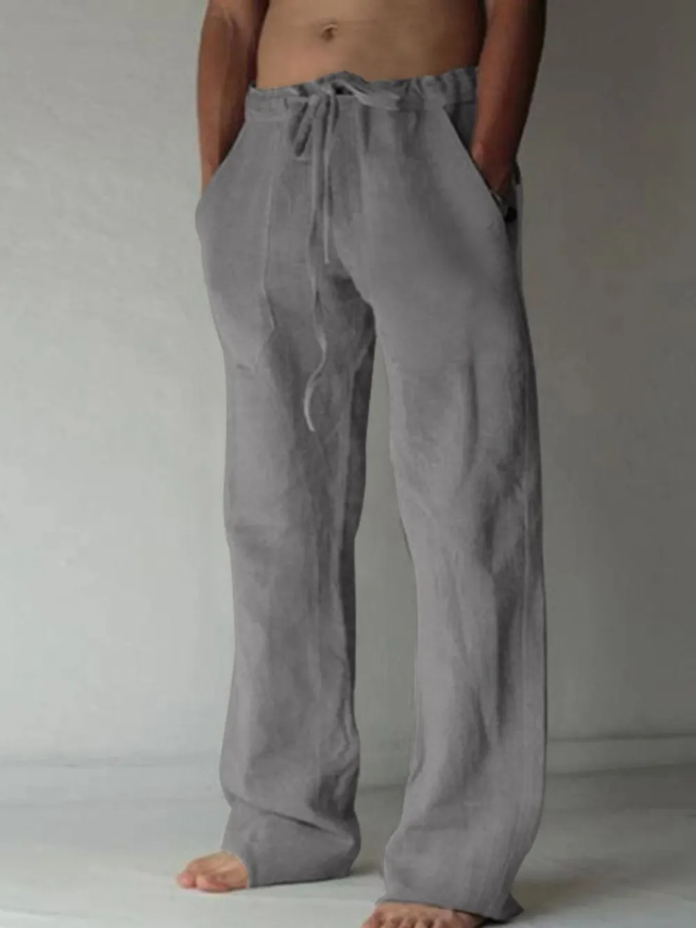 Men's Plus Size Drawstring Loose Fit Pants, image 7
