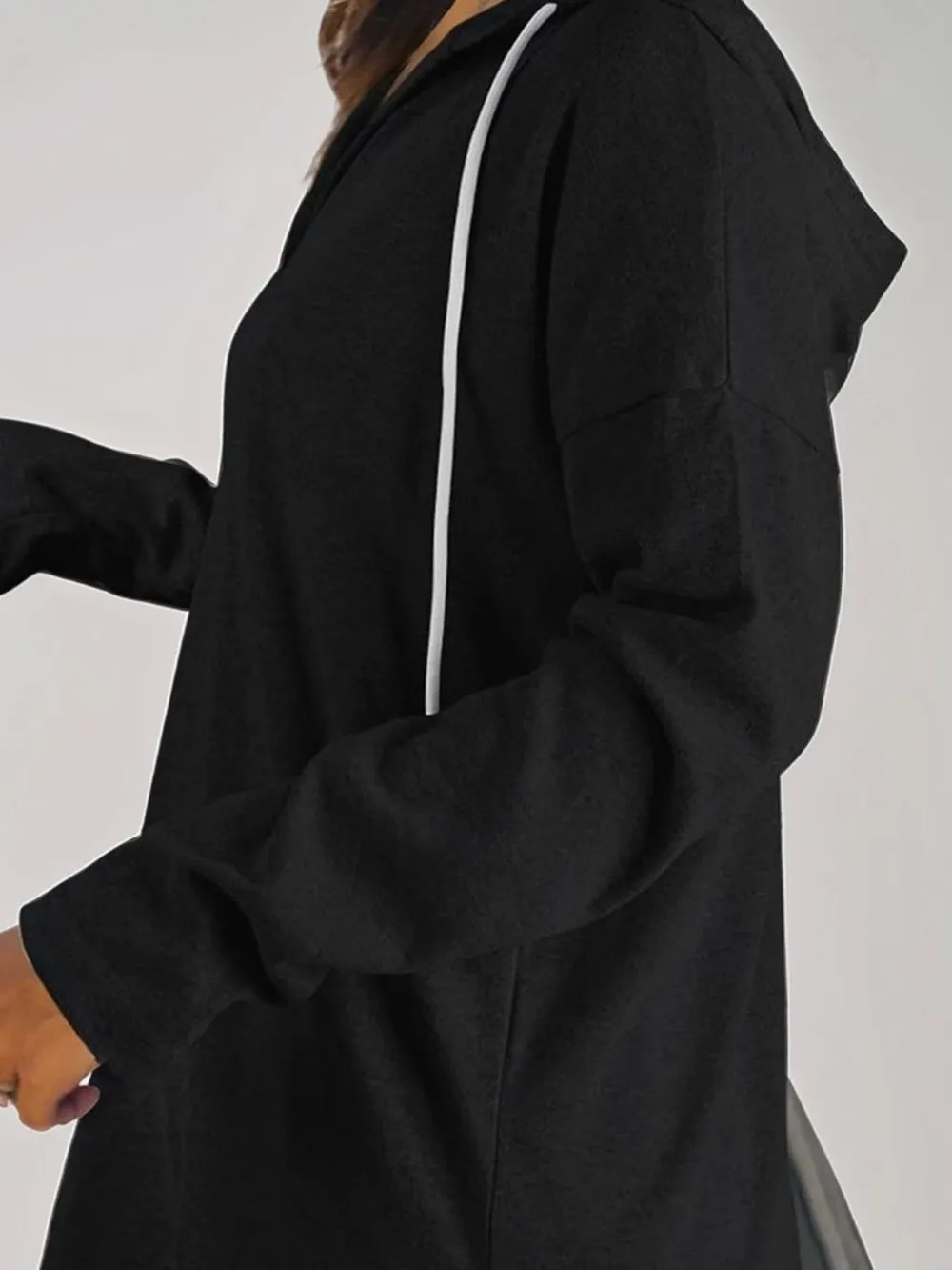 Full Size Drawstring Long Sleeve Hoodie Plus Size, image 7