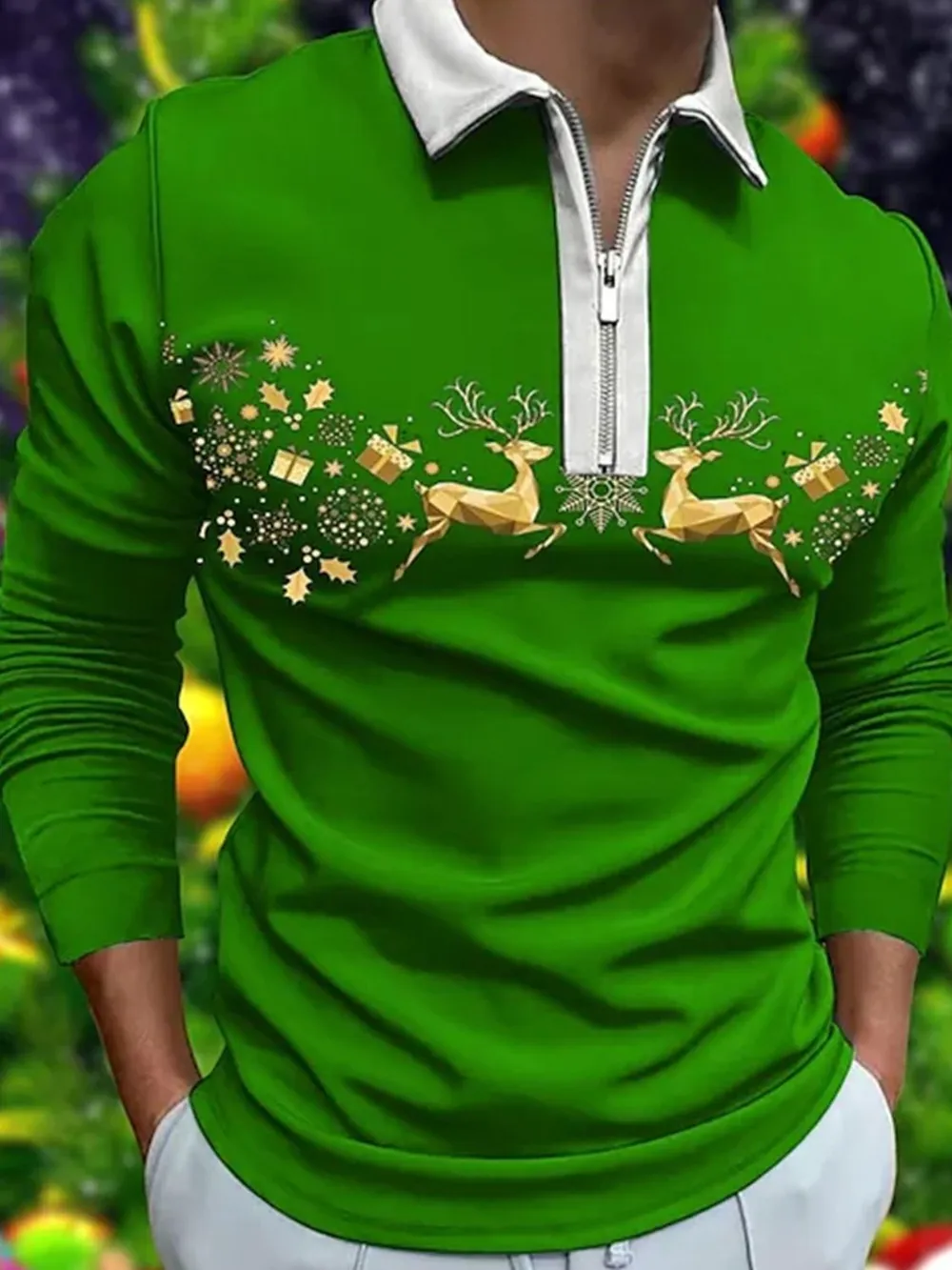 Men's Full Size Collared Neck Long Sleeve Plus Size, image 5
