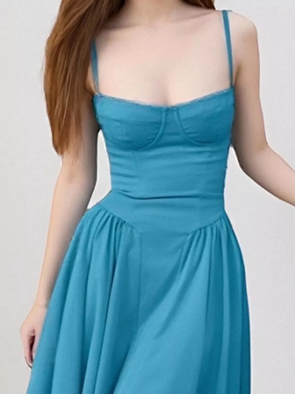 Sweetheart Neck Spaghetti Strap Midi Dress, image 30