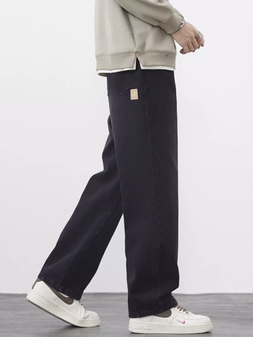 Men's Plus Size Wide Leg Jeans, image 4