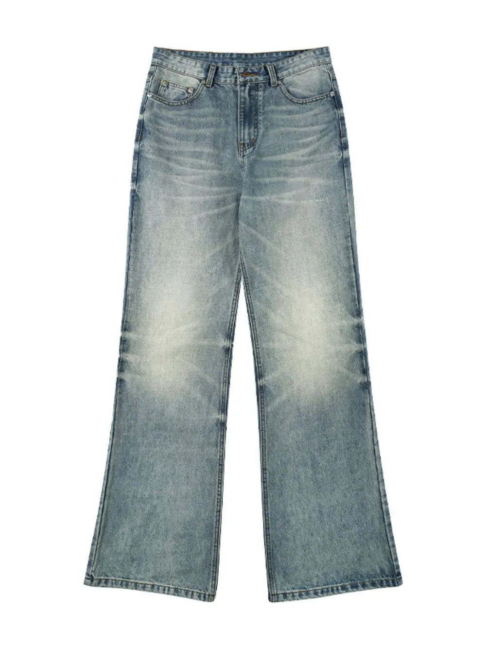 Men's Full Size Washed Cat Whiskers Bootcut Jeans Plus Size, image 5