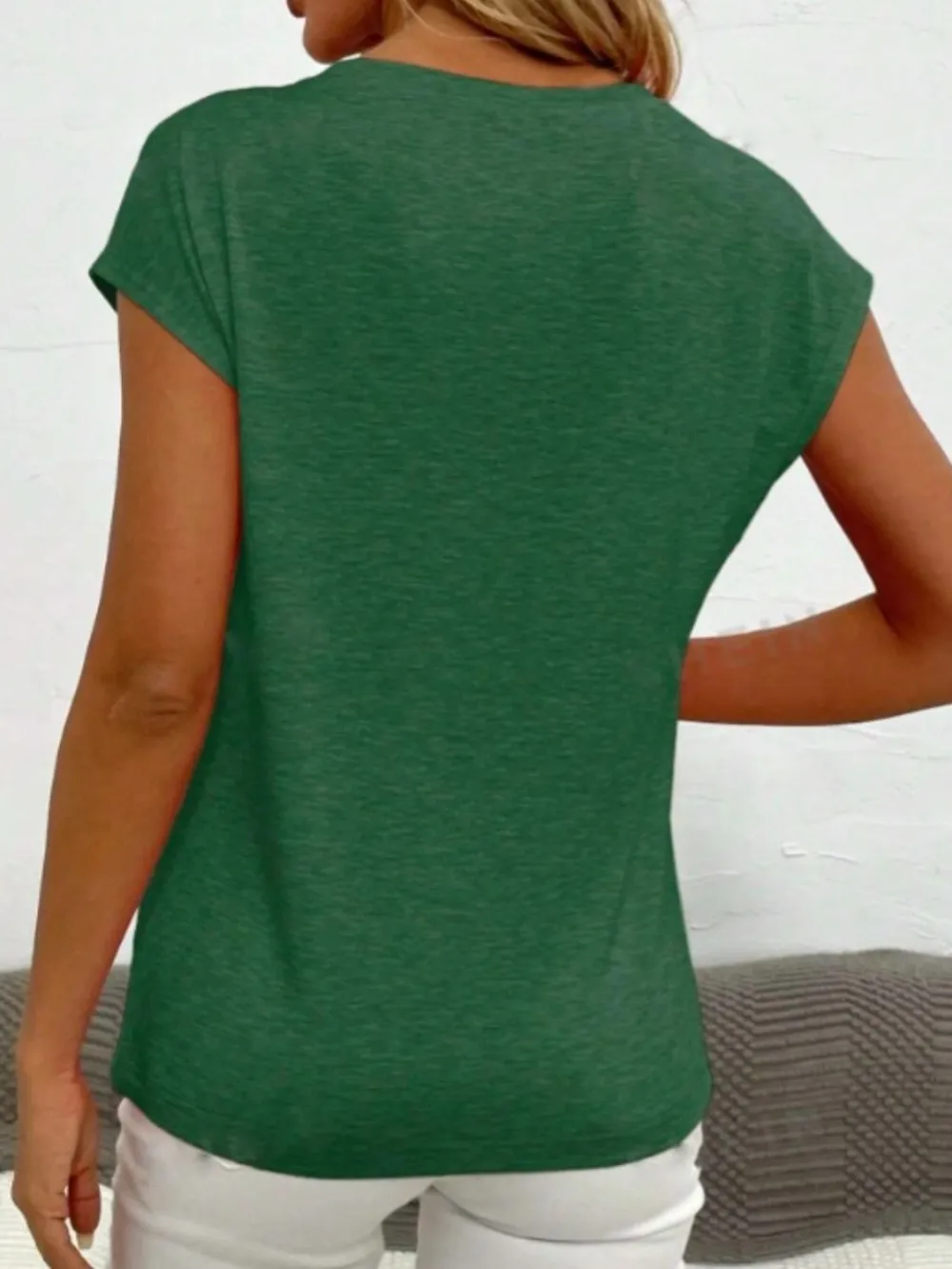 V-Neck Short Sleeve T-Shirt, image 8