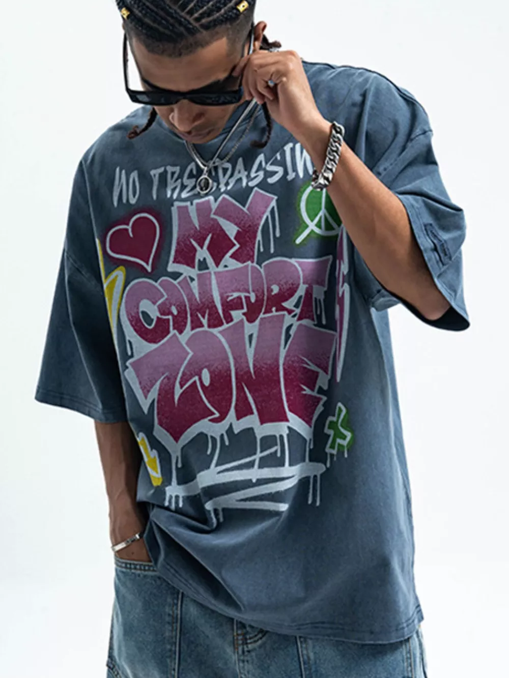 Men's Graphic Round Neck Half Sleeve T-Shirt, image 2
