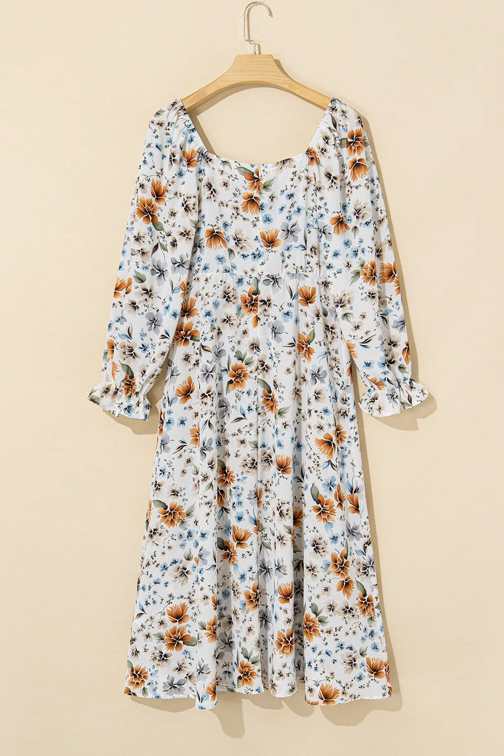 Floral Print Flounce Sleeve Midi Dress, image 24