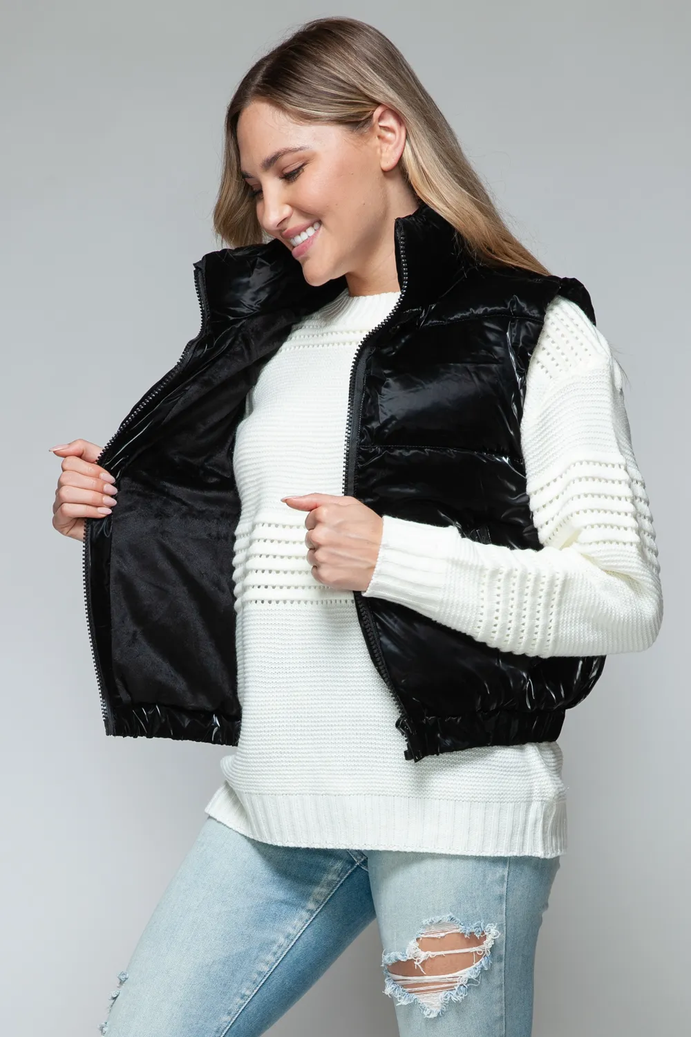 Fine Fur Lining Quilted Vest, image 8