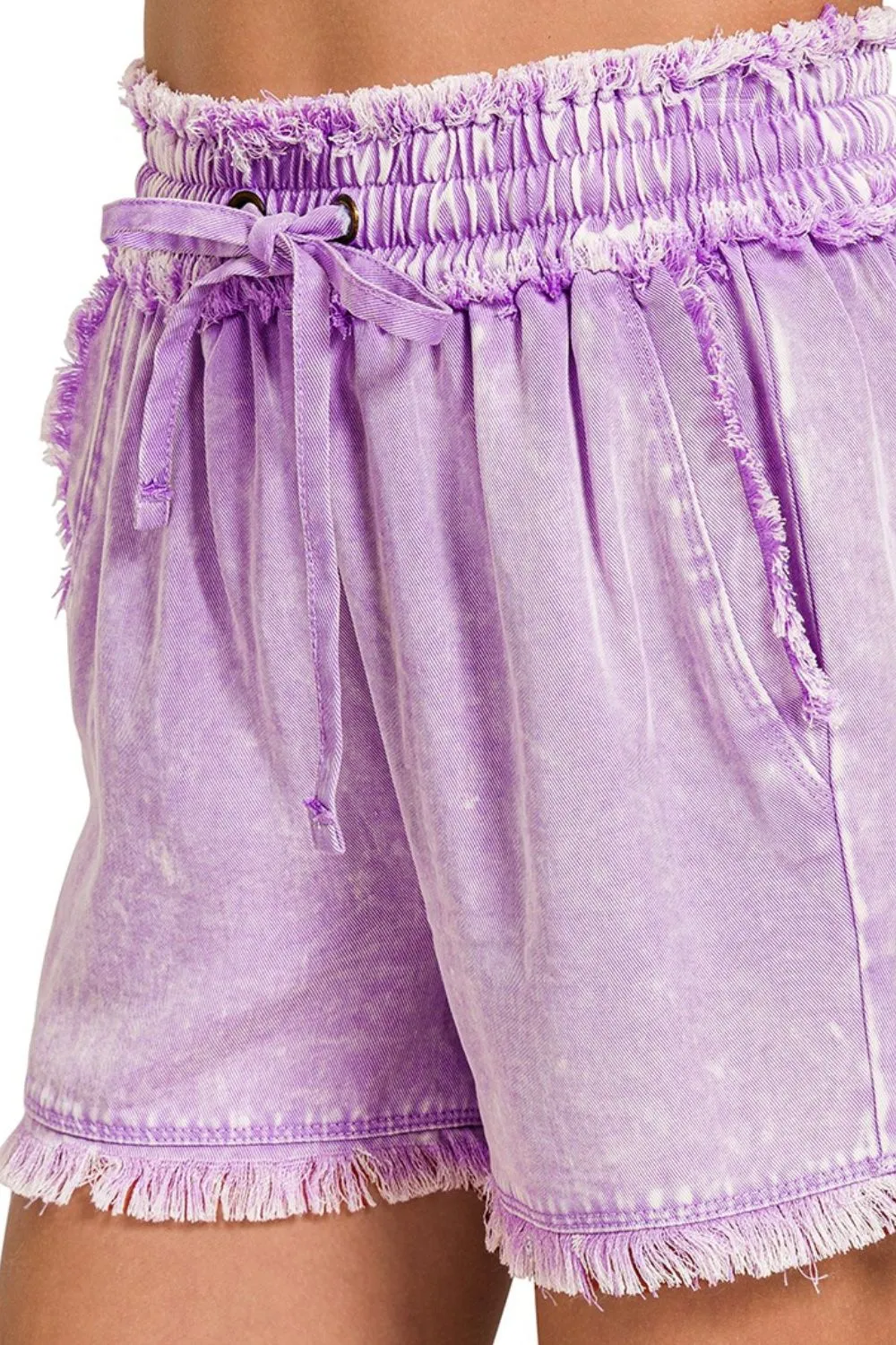 Mineral Frayed Hem Washed Shorts, image 3