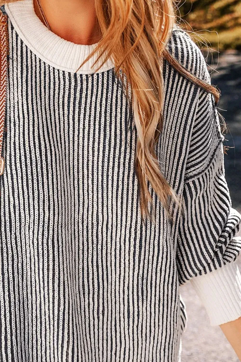 Round Neck Dropped Shoulder Sweater, image 17