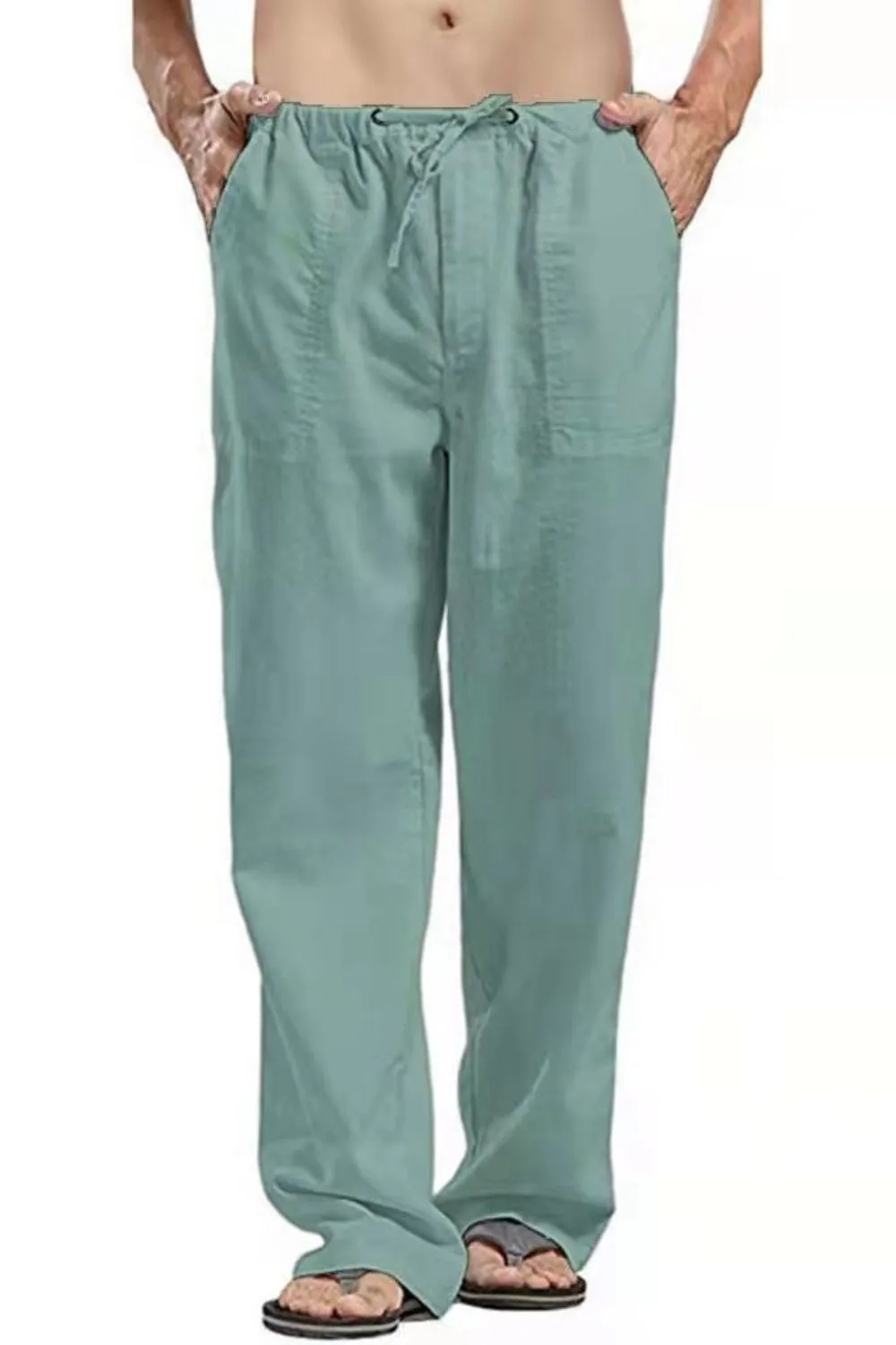 Men's Full Size Drawsrting Straight Leg Pants Plus Size, image 3