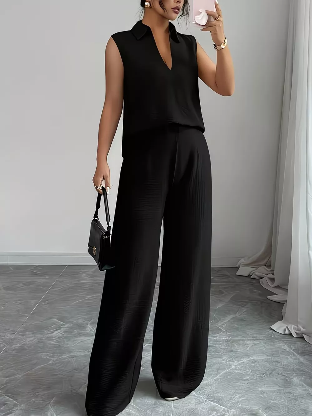Sleeveless Top and Wide Leg Pants Set, image 13