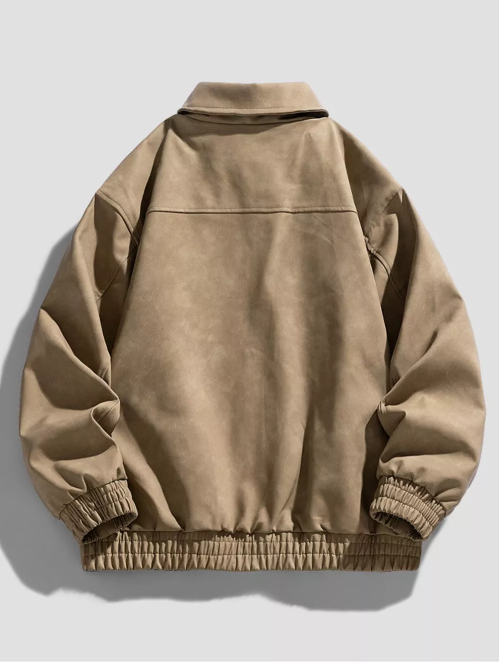 Men's Plus Size Zip-Up Collared Neck Jacket, image 5